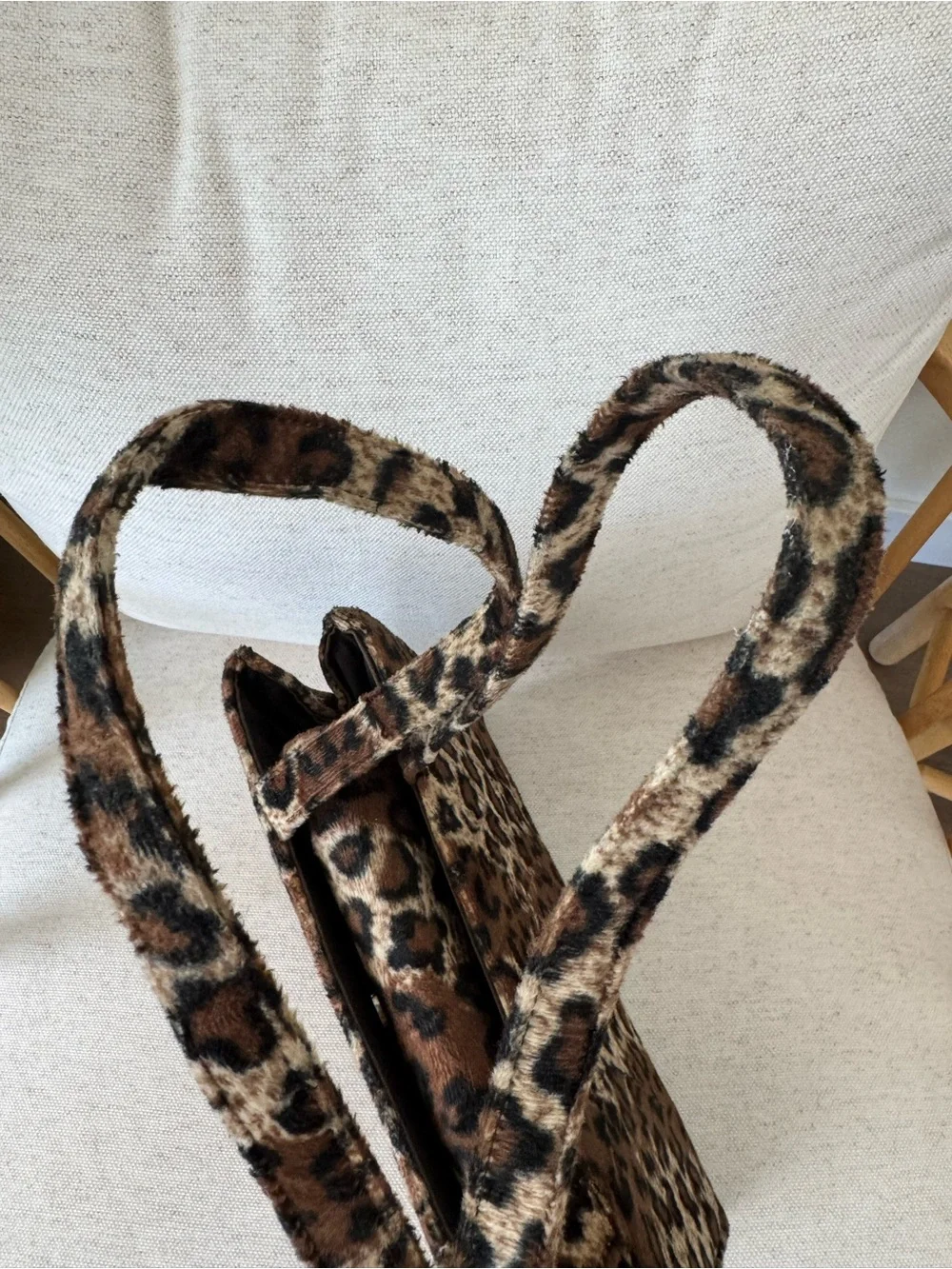 Kate Spade New York Vintage Animal Leopard Print Faux Fur Brown Black Y2K Tote